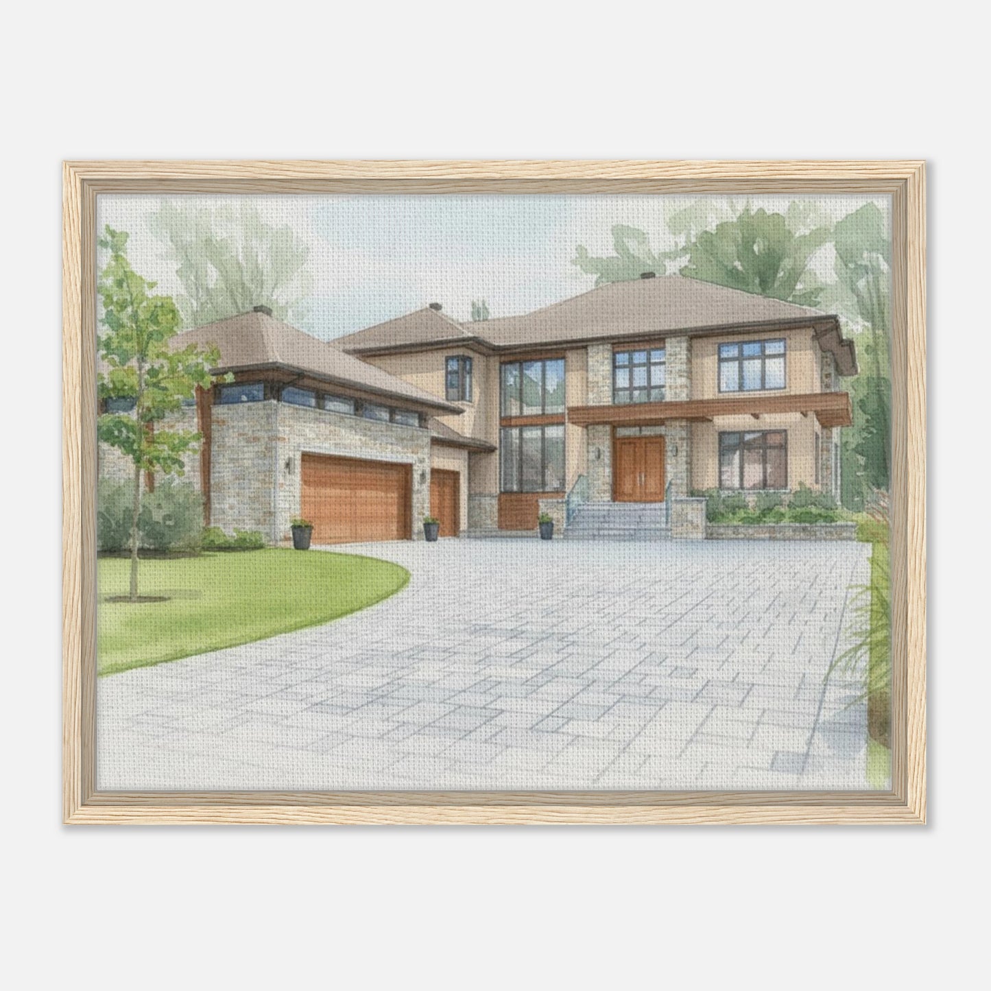 Watercolor Framed Canvas