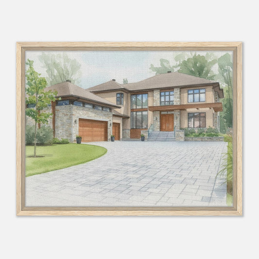 Watercolor Framed Canvas