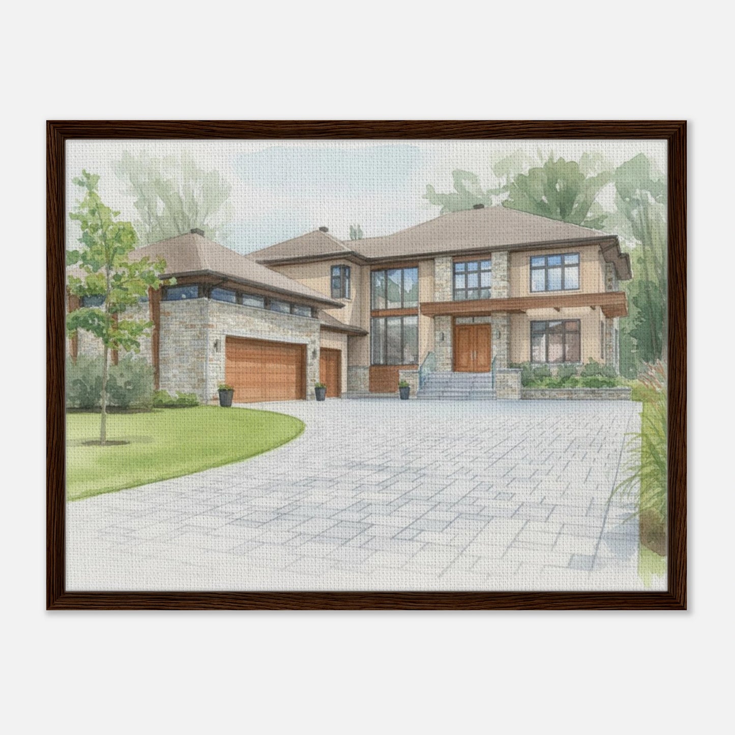 Watercolor Framed Canvas