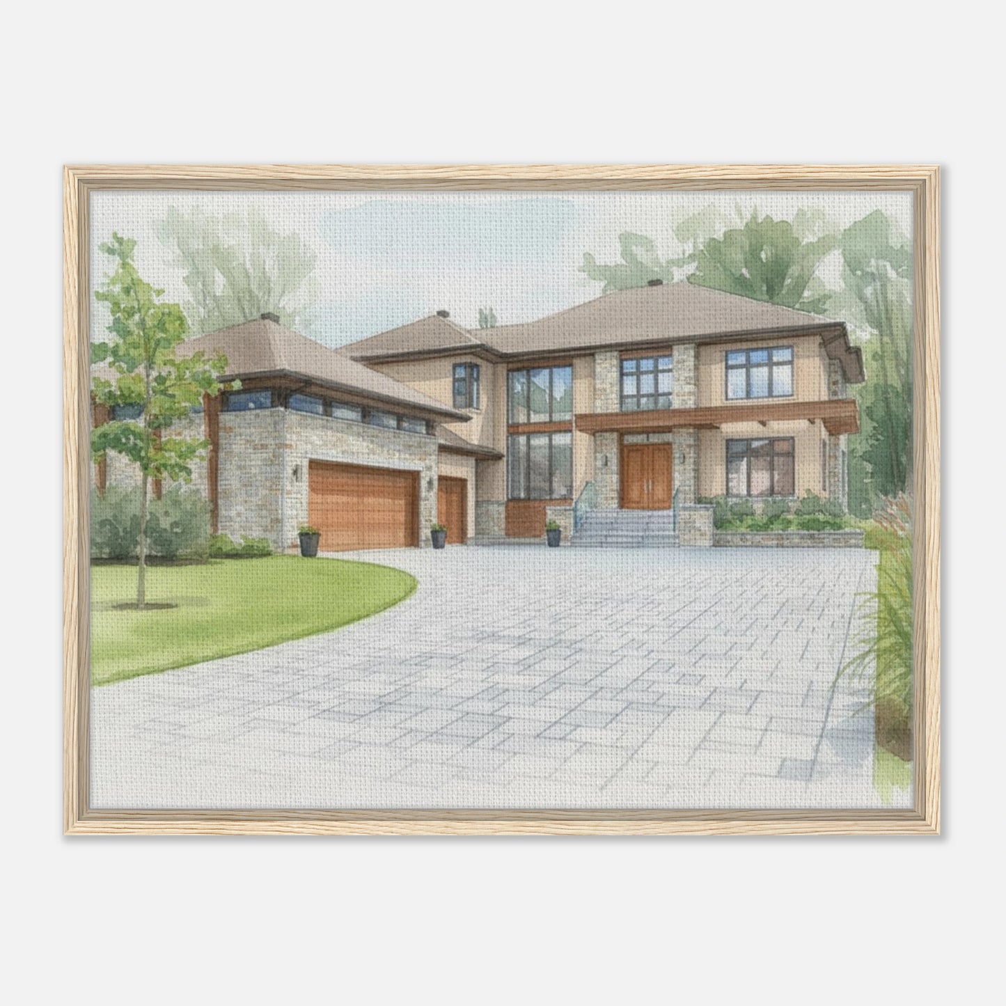 Watercolor Framed Canvas