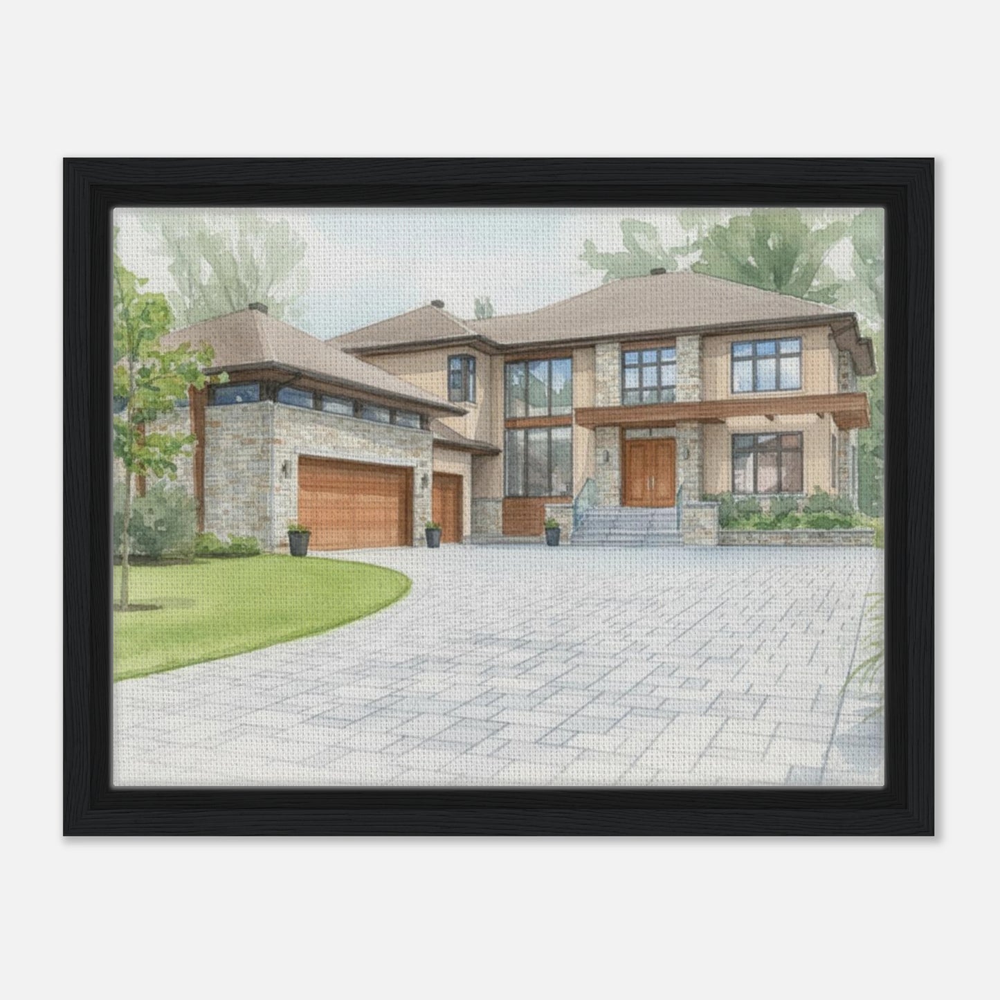 Watercolor Framed Canvas