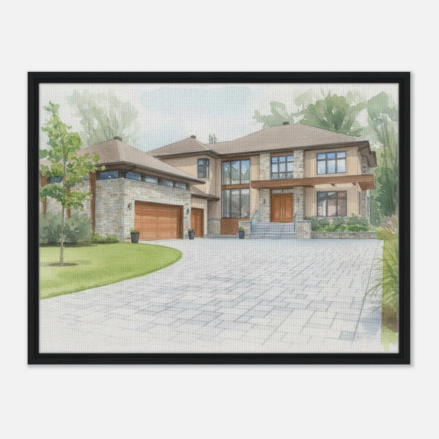 Watercolor Framed Canvas