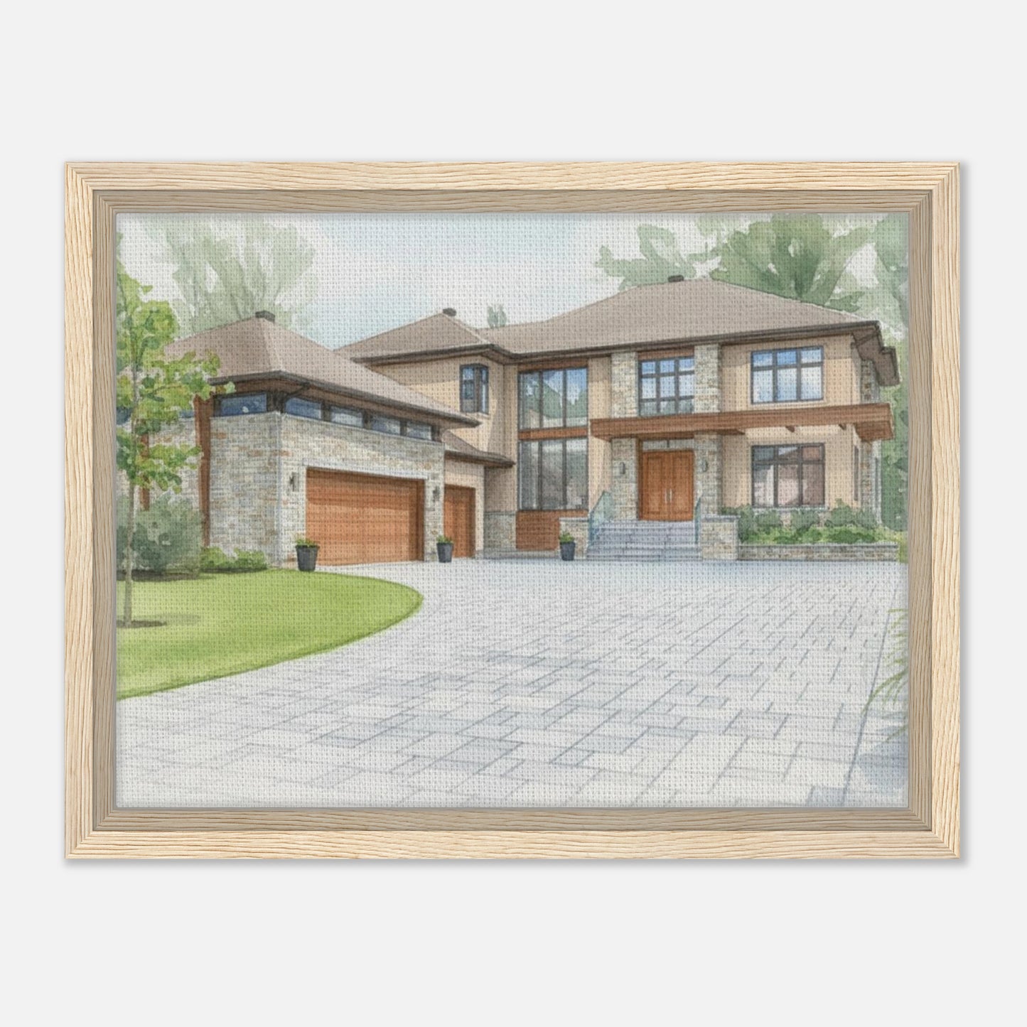 Watercolor Framed Canvas