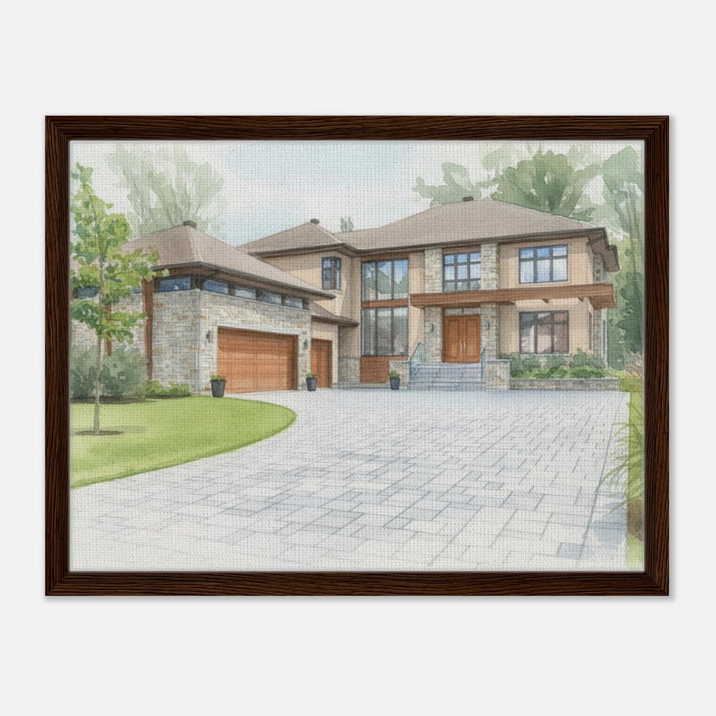 Watercolor Framed Canvas